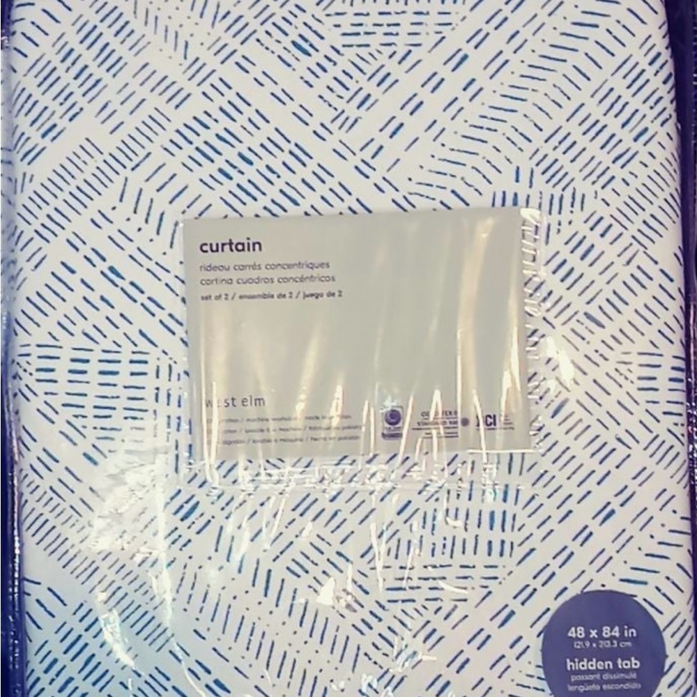 2 WEST ELM Cotton Canvas Bomu Curtain panels